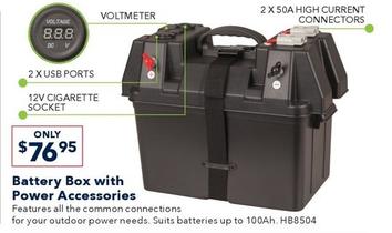 Battery Box With Power Accessories offers at $76.95 in Jaycar Electronics