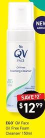 Ego Qv - Face Oil Free Foam Cleanser 150ml offers at $12.99 in Chemist King
