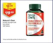 Nature's Own - Double Strength Cold Sore Relief 100 Tablets offers at $19.99 in Chemist Outlet