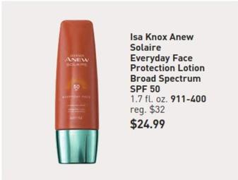 Isa Knox - Anew Solaire Everyday Face Protection Lotion Broad Spectrum Spf 50 offers at $24.99 in Avon