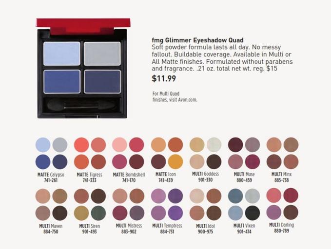 Fmg - Glimmer Eyeshadow Quad offers at $11.99 in Avon
