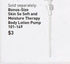 Bonus-size Skin So Soft And Moisture Therapy Body Lotion Pump offers at $3 in Avon