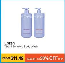 Epzen - 750ml Selected Body Wash offers at $11.49 in Chempro