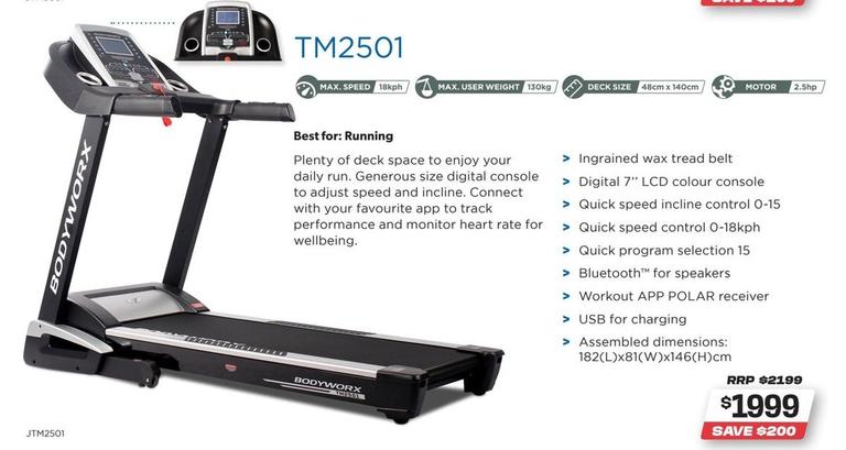 Treadmill offers at $1999 in Sports Power