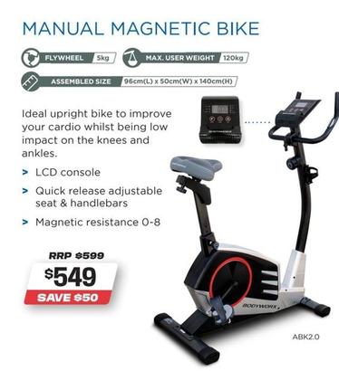 Manual Magnetic Bike offers at $549 in Sports Power