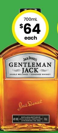Jack Daniels - Gentleman Jack Tennessee Whiskey offers at $64 in The Bottle-O