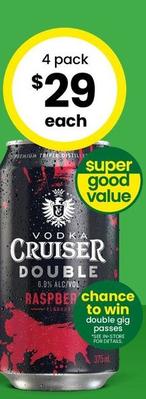 Vodka Cruiser - Double 6.8% Premix Range Cans 375ml offers at $29 in The Bottle-O