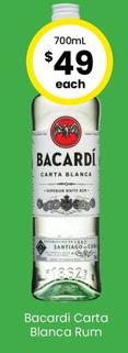 Bacardi - Carta Blanca Rum offers at $49 in The Bottle-O