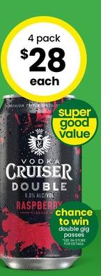 Vodka Cruiser - Double 6.8% Premix Range Cans 375ml offers at $28 in The Bottle-O