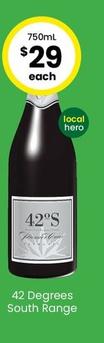 42 Degrees - South Range offers at $29 in The Bottle-O
