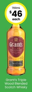 Grant's - Triple Wood Blended Scotch Whisky offers at $46 in The Bottle-O