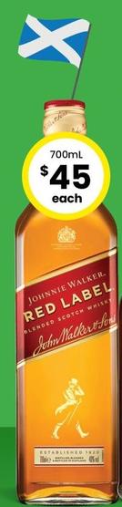Johnnie Walker - Red Label Blended Scotch Whisky offers at $46 in The Bottle-O