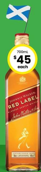 Johnnie Walker - Red Label Blended Scotch Whisky offers at $46 in The Bottle-O