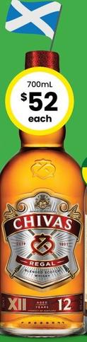 Chivas Regal - 12yo Blended Scotch Whisky offers at $53 in The Bottle-O