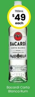 Bacardi - Carta Blanca Rum offers at $50 in The Bottle-O
