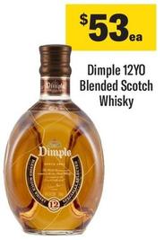 Dimple - 12YO Blended Scotch Whisky offers at $53 in Coles