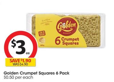 Golden - Crumpet Squares 6 Pack offers at $3 in Coles