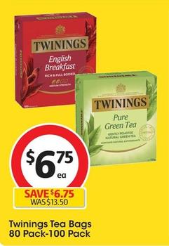 Twinings - Tea Bags 80 Pack-100 Pack offers at $6.75 in Coles