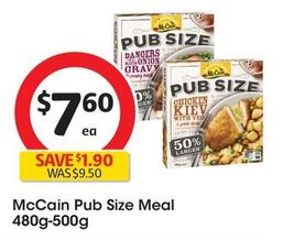Mccain - Pub Size Meal 480g-500g offers at $7.6 in Coles