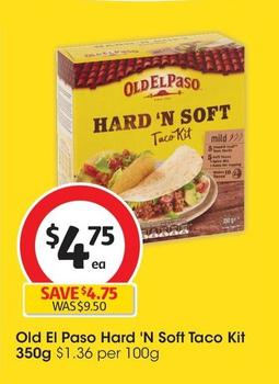 Old El Paso - Hard 'n Soft Taco Kit 350g offers at $4.75 in Coles