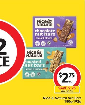 Nice & Natural - Nut Bars 180g-192g offers at $2.75 in Coles