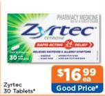 Zyrtec - 30 Tablets offers at $16.99 in Good Price Pharmacy