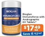 Bioglan - Immunoforce With Andrographis 60 Tablets offers at $17.49 in Good Price Pharmacy