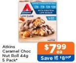 Atkins - Caramel Choc Nut Roll 44g 5 Pack offers at $7.99 in Good Price Pharmacy