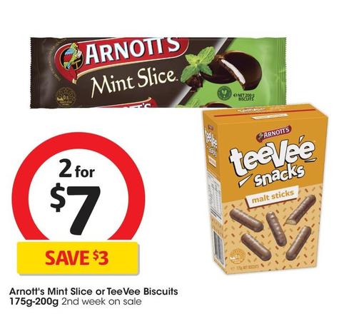Arnott's - Mint Slice Biscuits 175g-200g offers at $7 in Coles