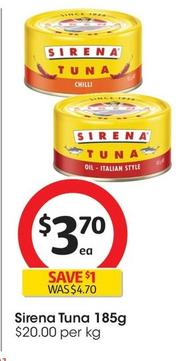 Sirena - Tuna 185g offers at $3.7 in Coles