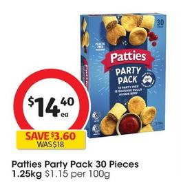 Patties - Party Pack 30 Pieces 1.25kg offers at $14.4 in Coles