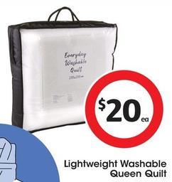 Lightweight Washable Queen Quilt offers at $20 in Coles