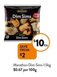 Marathon - Dim Sims 1.5kg  offers at $10 in Foodworks