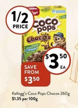 Kellogg’s - Coco Pops Chocos 260g offers at $3.5 in Foodworks