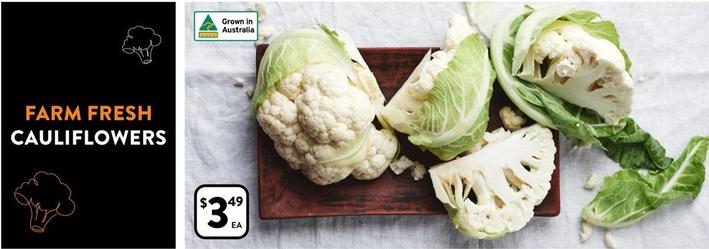 Cauliflowers offers at $3.99 in Foodworks
