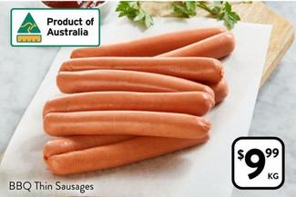 BBQ Thin Sausages offers at $9.99 in Foodworks