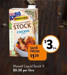 Massell - Liquid Stock 1l offers at $3 in Foodworks