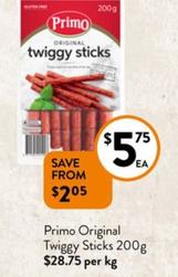 Primo - Original Twiggy Sticks 200g offers at $5.75 in Foodworks