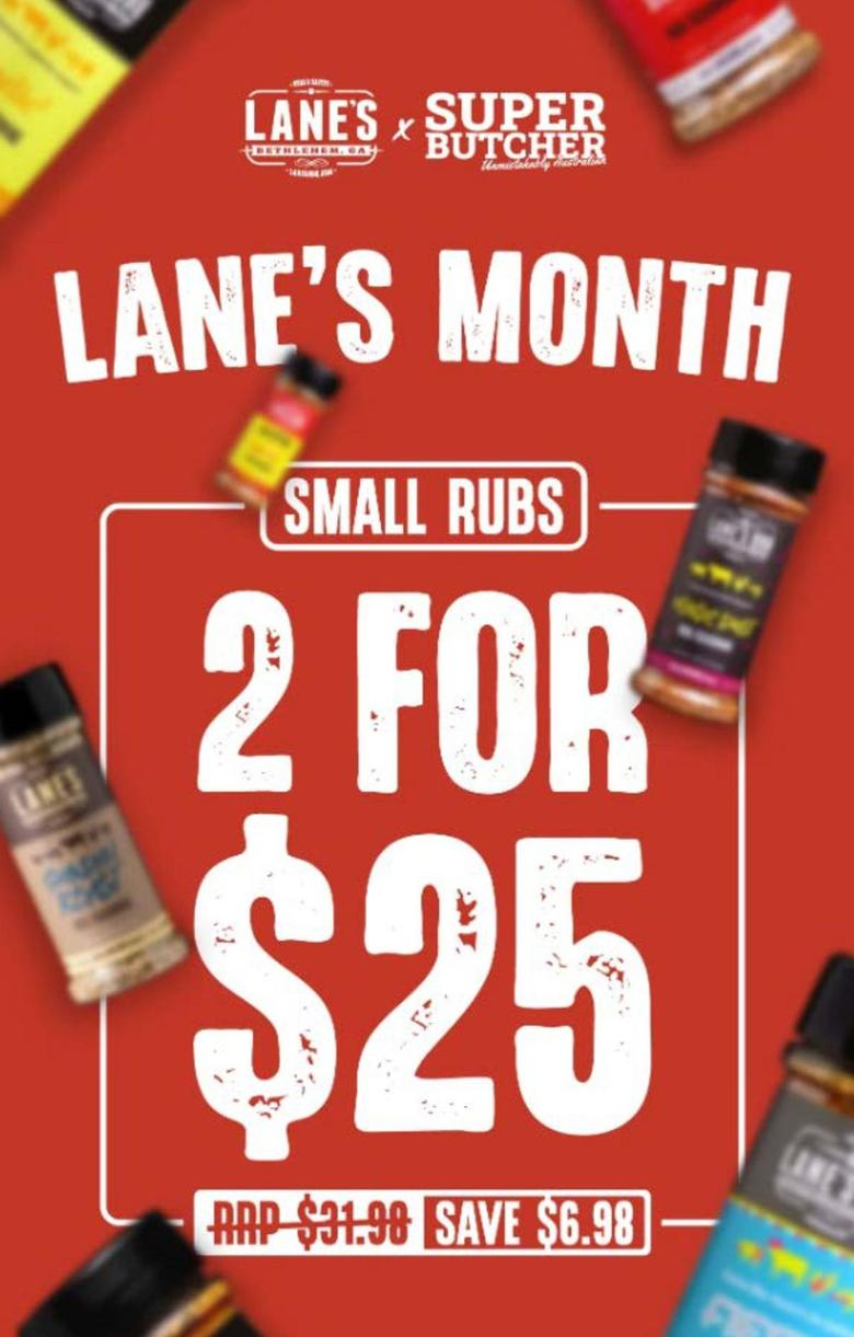 Lane's Month - Small Rubs offers at $25 in Super Butcher
