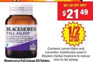 Blackmores - Fall Asleep 60 Tablets offers at $21.49 in Chemist Warehouse
