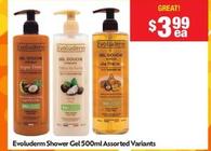 Evoluderm - Shower Gel 500ml Assorted Variants offers at $3.99 in Chemist Warehouse