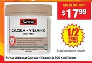 Swisse - Ultiboost Calcium + Vitamin D 300 Mini Tablets offers at $17.99 in My Chemist