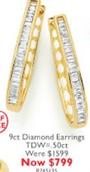 9ct Diamond Earrings TDW=.50ct offers at $799 in Prouds