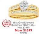 18ct Gold Diamond PRICE Bridal Set TDW=.50ct offers at $1699 in Prouds