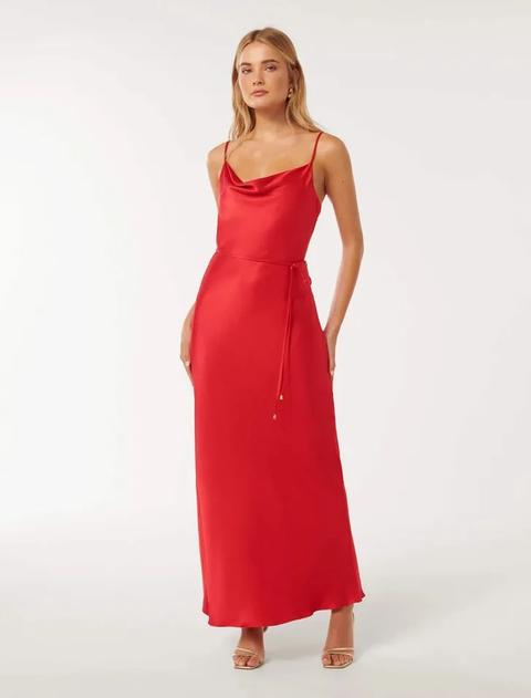 Lucy Satin Cowl Maxi Dress offers at $189.99 in Forever New
