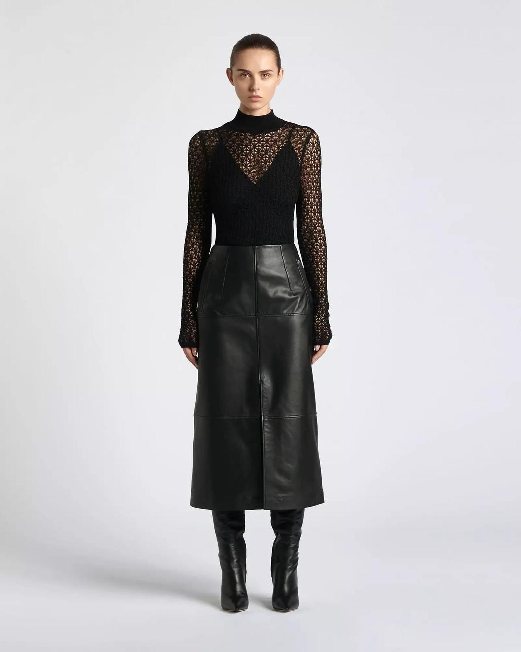 Funnel Neck Lace Knit offers at $155 in Cue