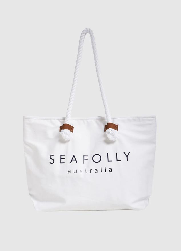 Ship Sail Tote Bag - White offers at $59.95 in Seafolly