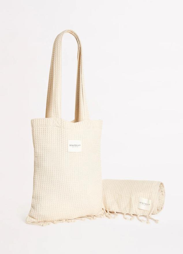 Waffle Towel & Tote Set - Sand offers at $79.95 in Seafolly