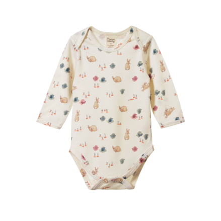 Merino long sleeve bodysuit offers at $59.95 in Nature Baby