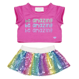 Rainbow "Be Amazing" Outfit offers at $22.5 in Build-A-Bear